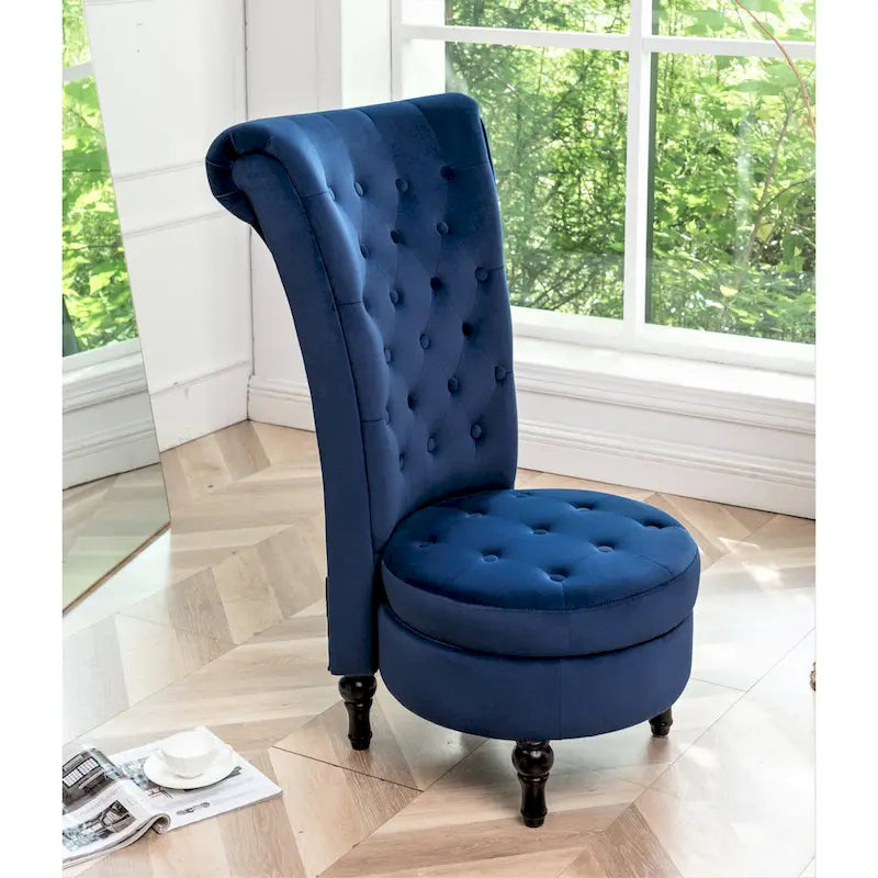 Silla de tocador de respaldo alto de terciopelo Gosser de US Pride Furniture, de 20 pulgadas de ancho