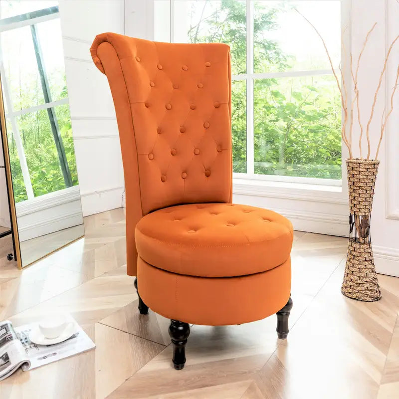 Silla de tocador de respaldo alto de terciopelo Gosser de US Pride Furniture, de 20 pulgadas de ancho