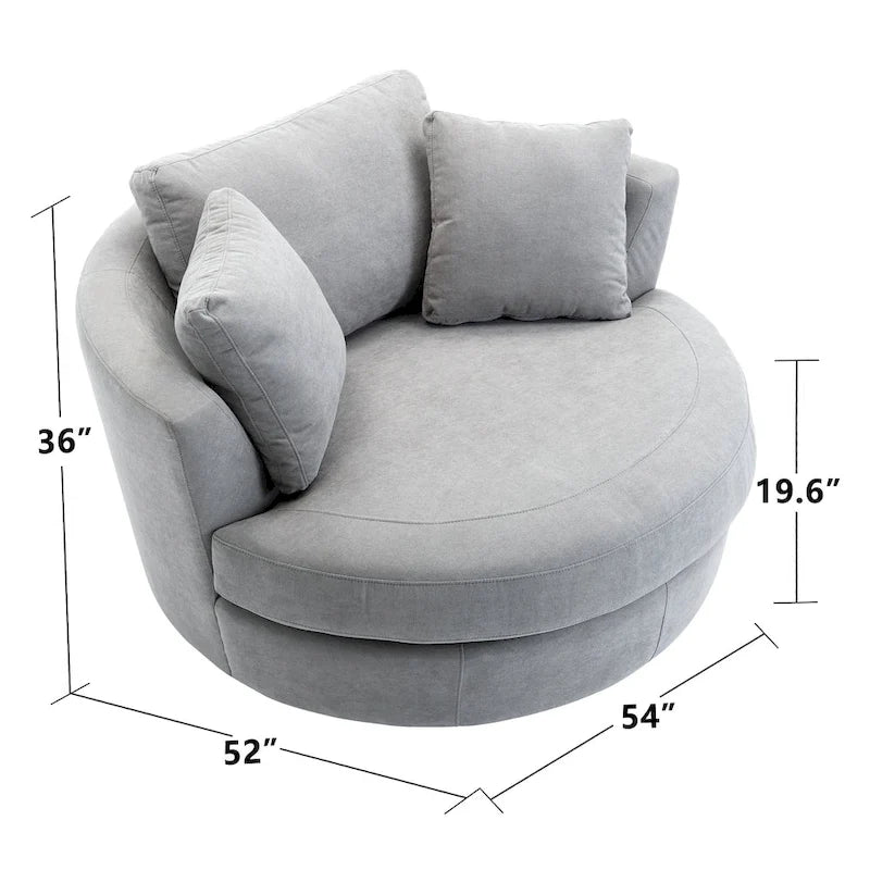 54 cm brede elegante ronde draaibare kuipstoel, anderhalve stoel