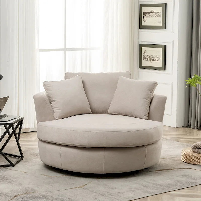 54 cm brede elegante ronde draaibare kuipstoel, anderhalve stoel