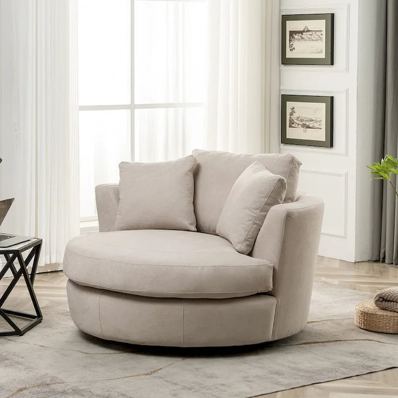 54 cm brede elegante ronde draaibare kuipstoel, anderhalve stoel