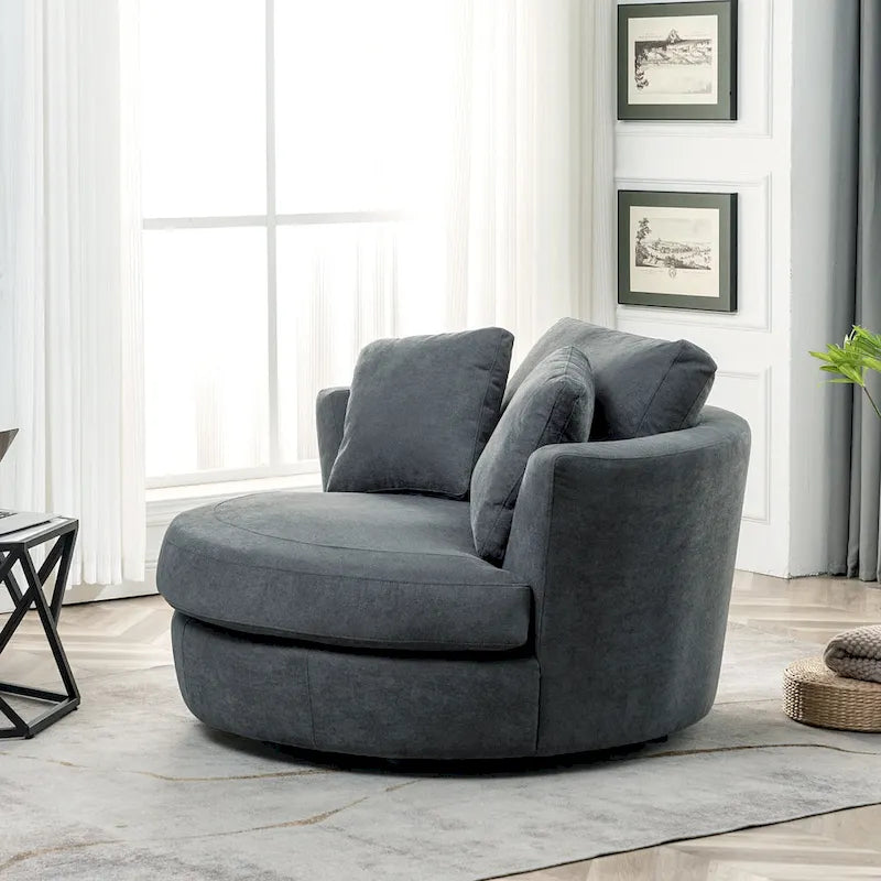 54 cm brede elegante ronde draaibare kuipstoel, anderhalve stoel