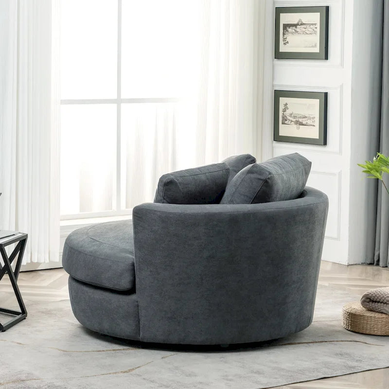 54 cm brede elegante ronde draaibare kuipstoel, anderhalve stoel
