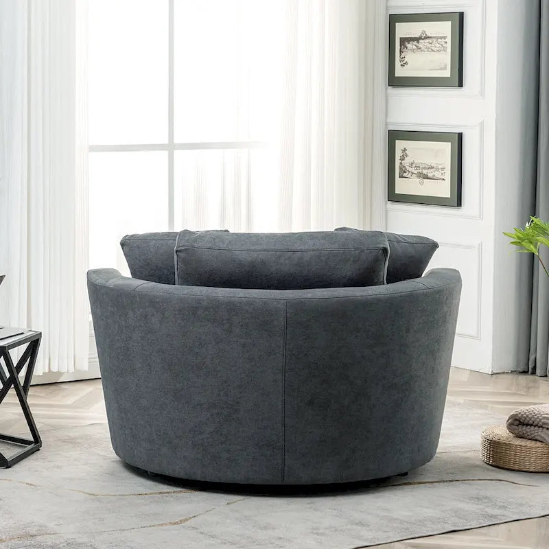 54 cm brede elegante ronde draaibare kuipstoel, anderhalve stoel