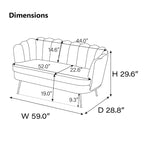 59 Zoll breites, modernes Sofa im Mid-Century-Stil mit Steppung