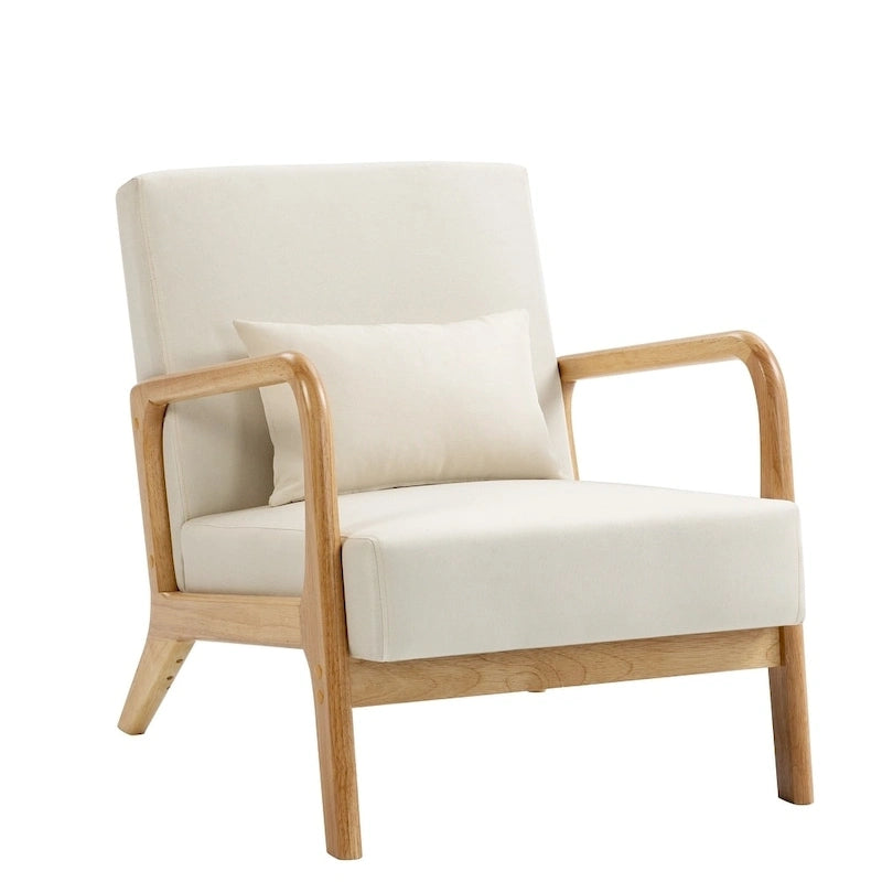 2 Set Upholstered Lounge Arm Chair with Pillow - Set of 2