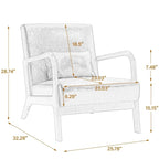 2 Set Upholstered Lounge Arm Chair with Pillow - Set of 2