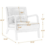2 Set Upholstered Lounge Arm Chair with Pillow - Set of 2