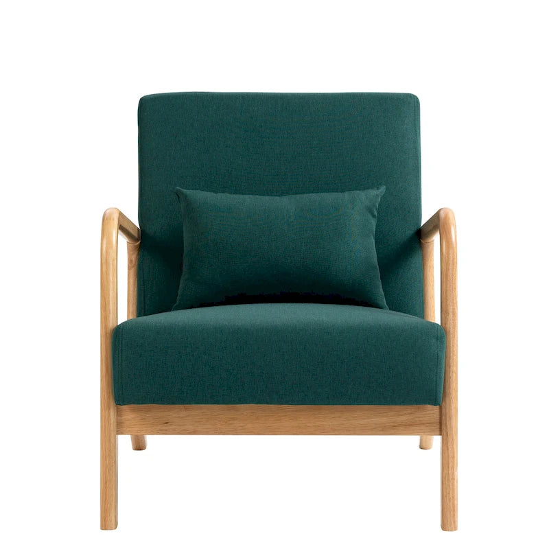 2 Set Upholstered Lounge Arm Chair with Pillow - Set of 2
