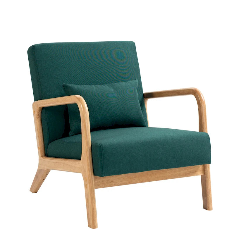 2 Set Upholstered Lounge Arm Chair with Pillow - Set of 2