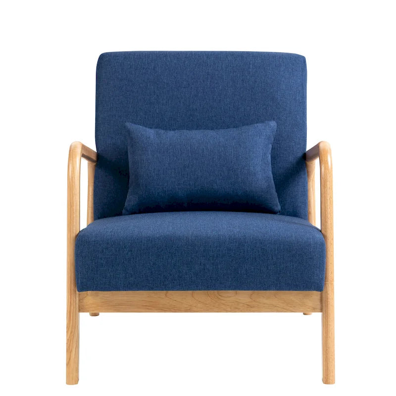 2 Set Upholstered Lounge Arm Chair with Pillow - Set of 2