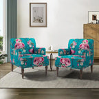 Traditional Upholstered Stripe Accent Chair Modern Armchair