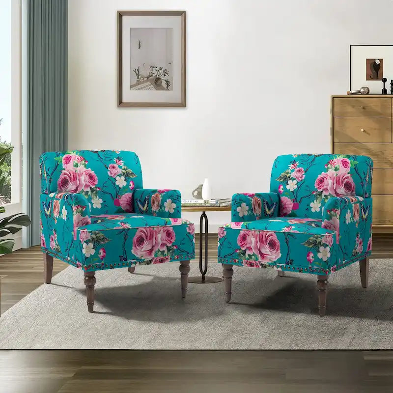 Traditional Upholstered Stripe Accent Chair Modern Armchair