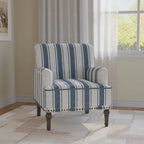 Traditional Upholstered Stripe Accent Chair Modern Armchair