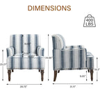 Traditional Upholstered Stripe Accent Chair Modern Armchair