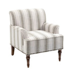 Traditional Upholstered Stripe Accent Chair Modern Armchair