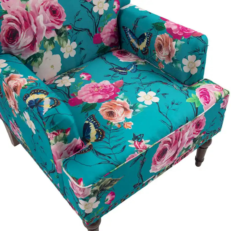 Traditional Upholstered Stripe Accent Chair Modern Armchair