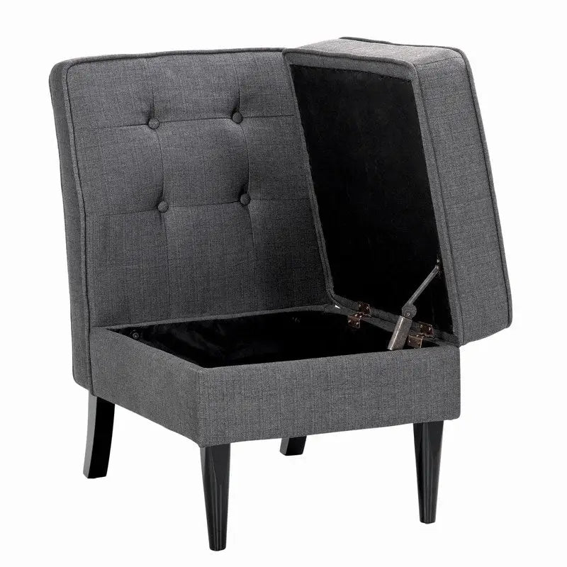 Grafton Home Roswell Armless Button Tufted Storage Accent Chair