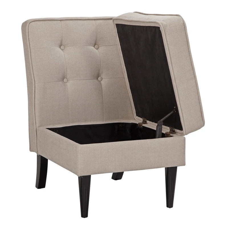 Grafton Home Roswell Armless Button Tufted Storage Accent Chair