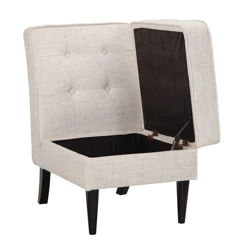 Grafton Home Roswell Armless Button Tufted Storage Accent Chair
