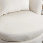 Swivel Barrel Chair with Lamb Wool Fabric