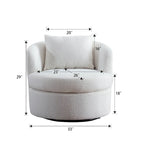 Swivel Barrel Chair with Lamb Wool Fabric