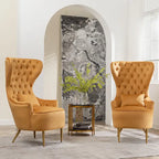 Set van 2 KINWELL fluwelen accentstoelen met hoge vleugelrug en knoopstiksels