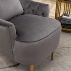 Set van 2 KINWELL fluwelen accentstoelen met hoge vleugelrug en knoopstiksels
