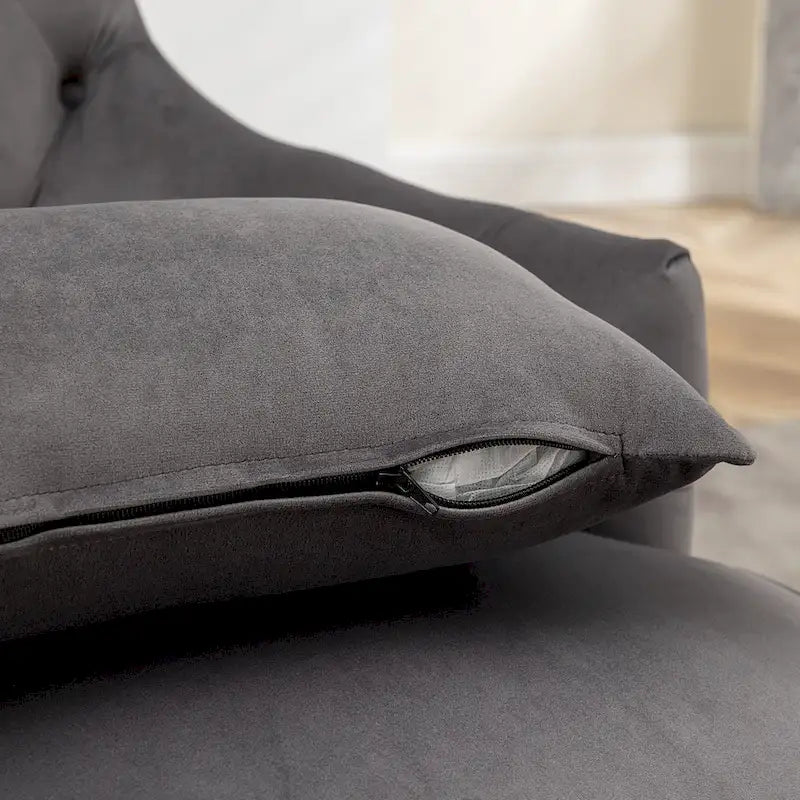 Set van 2 KINWELL fluwelen accentstoelen met hoge vleugelrug en knoopstiksels