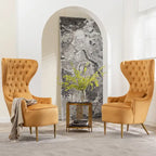 Set van 2 KINWELL fluwelen accentstoelen met hoge vleugelrug en knoopstiksels