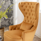 Set van 2 KINWELL fluwelen accentstoelen met hoge vleugelrug en knoopstiksels
