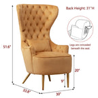 Set van 2 KINWELL fluwelen accentstoelen met hoge vleugelrug en knoopstiksels