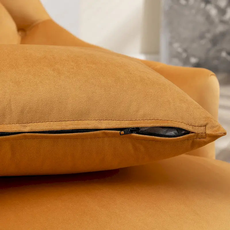 Set van 2 KINWELL fluwelen accentstoelen met hoge vleugelrug en knoopstiksels
