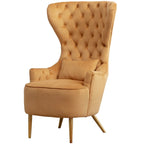 Set van 2 KINWELL fluwelen accentstoelen met hoge vleugelrug en knoopstiksels