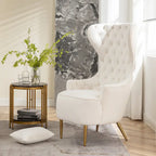 Set van 2 KINWELL fluwelen accentstoelen met hoge vleugelrug en knoopstiksels