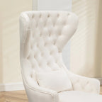 Set van 2 KINWELL fluwelen accentstoelen met hoge vleugelrug en knoopstiksels