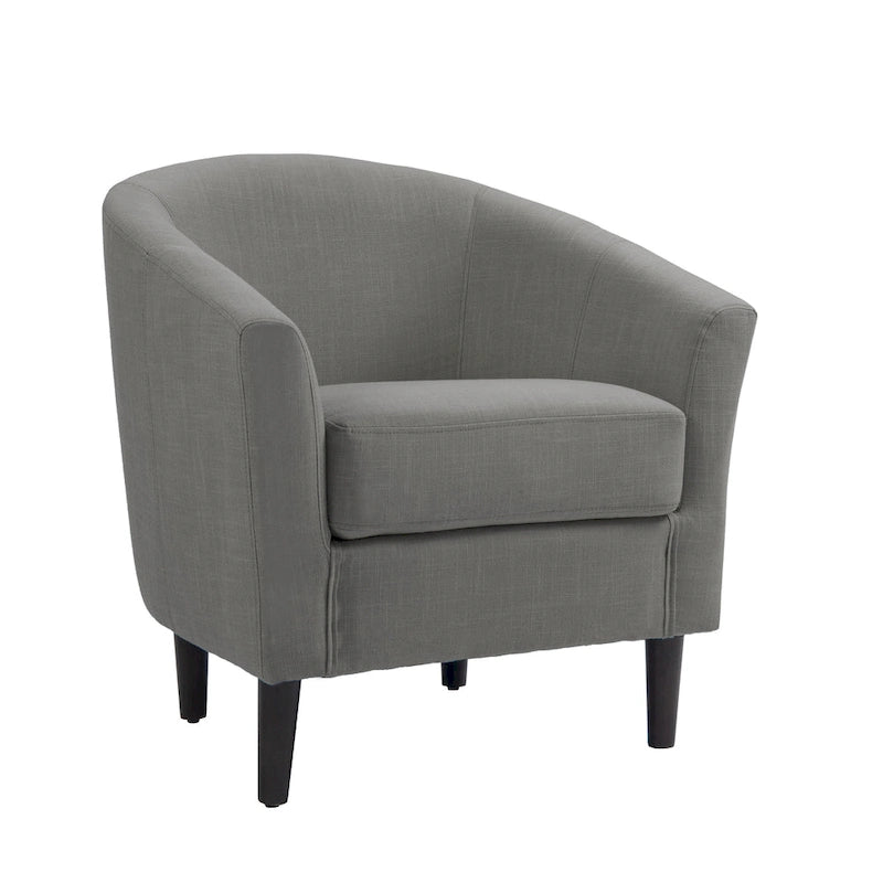 2 Set Modern Linen Barrel Accent Chairs Club Armchair