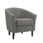 2 Set Modern Linen Barrel Accent Chairs Club Armchair