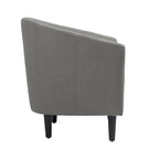 2 Set Modern Linen Barrel Accent Chairs Club Armchair