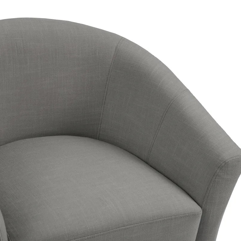 2 Set Modern Linen Barrel Accent Chairs Club Armchair