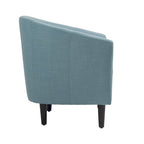 2 Set Modern Linen Barrel Accent Chairs Club Armchair