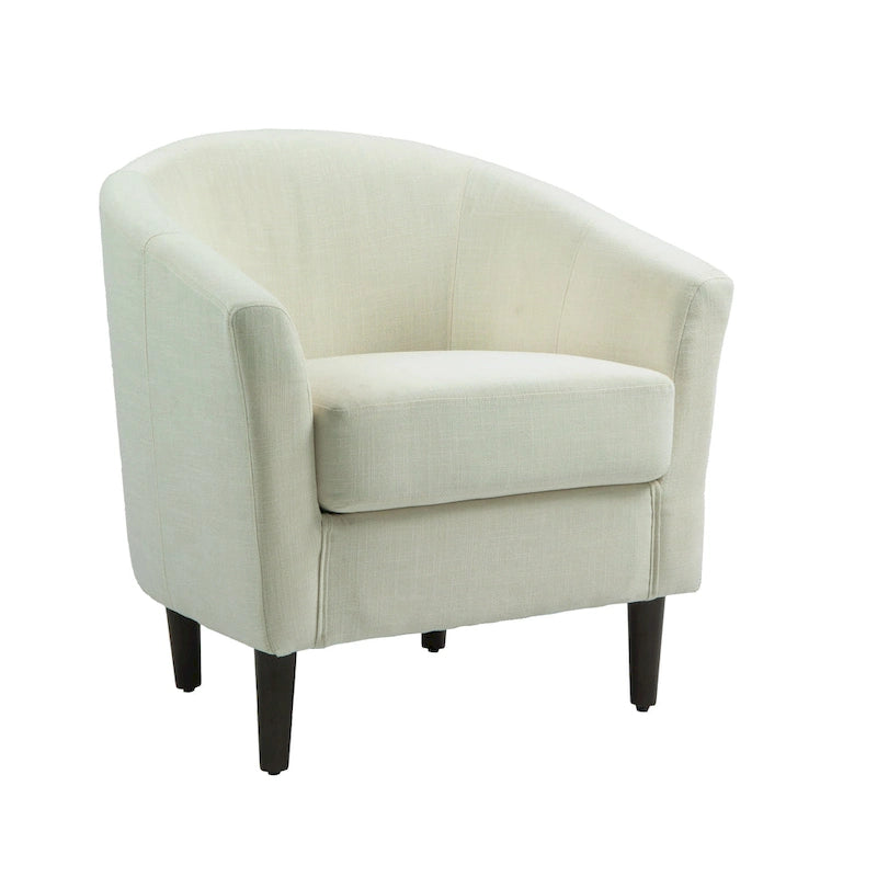 2 Set Modern Linen Barrel Accent Chairs Club Armchair