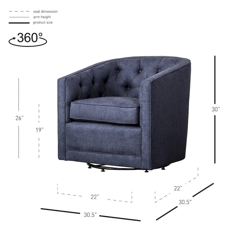 Walsh Fabric Swivel Barrel Chair
