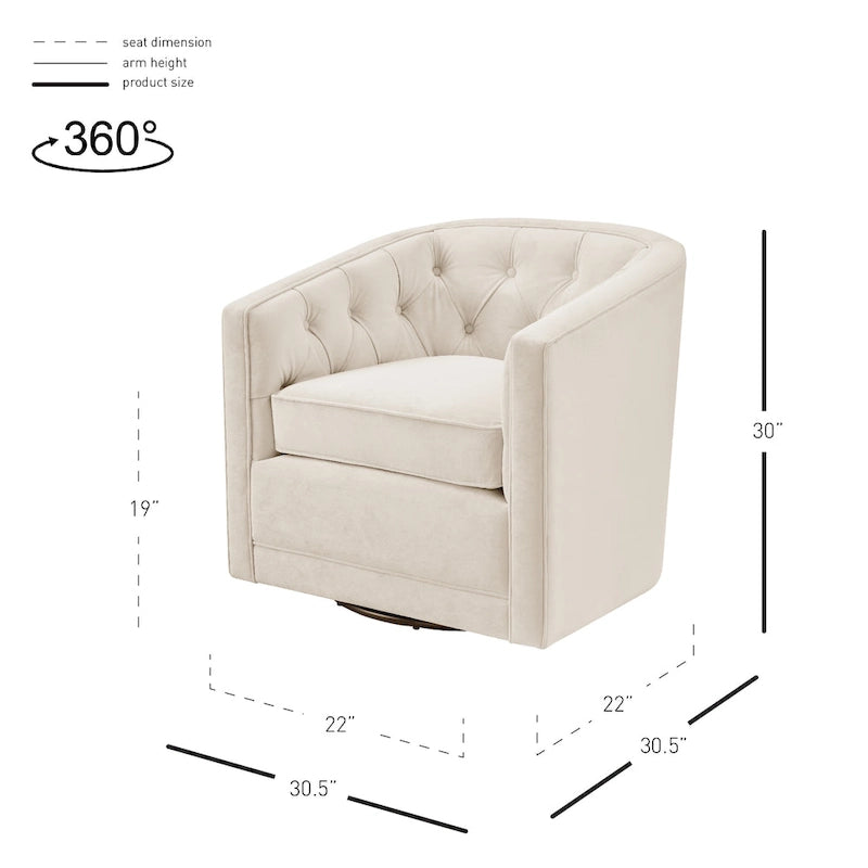 Walsh Fabric Swivel Barrel Chair