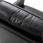Rita Classic Genuine Leather Swivel Armchair With Nailhead Trims By HULALA HOME