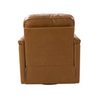 Rita Classic Genuine Leather Swivel Armchair With Nailhead Trims By HULALA HOME