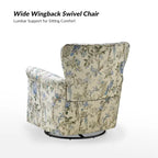 Georg Comfortable Floral Fabric Swivel Rocker Chair with Rolled Armrest by HULALA HOME