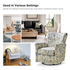 Georg Comfortable Floral Fabric Swivel Rocker Chair with Rolled Armrest by HULALA HOME