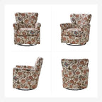 Georg Comfortable Floral Fabric Swivel Rocker Chair with Rolled Armrest by HULALA HOME