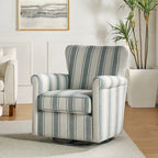 Georg Comfortable Floral Fabric Swivel Rocker Chair with Rolled Armrest by HULALA HOME